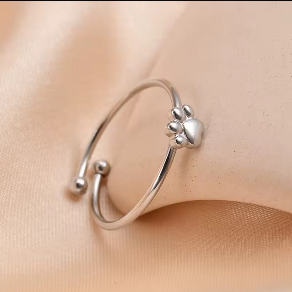 Silver Paw Open Ring - Picture 2 of 4